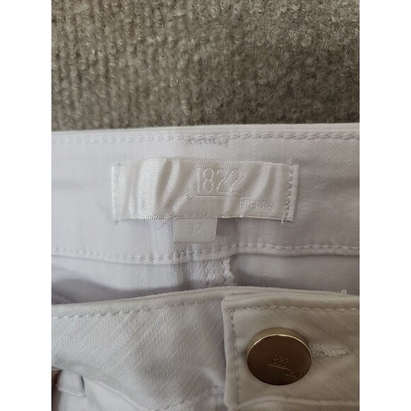1822 Ankle Skinny Jeans Womens 12 White Silk Denim Smooth Stretch NEW - Picture 9 of 11